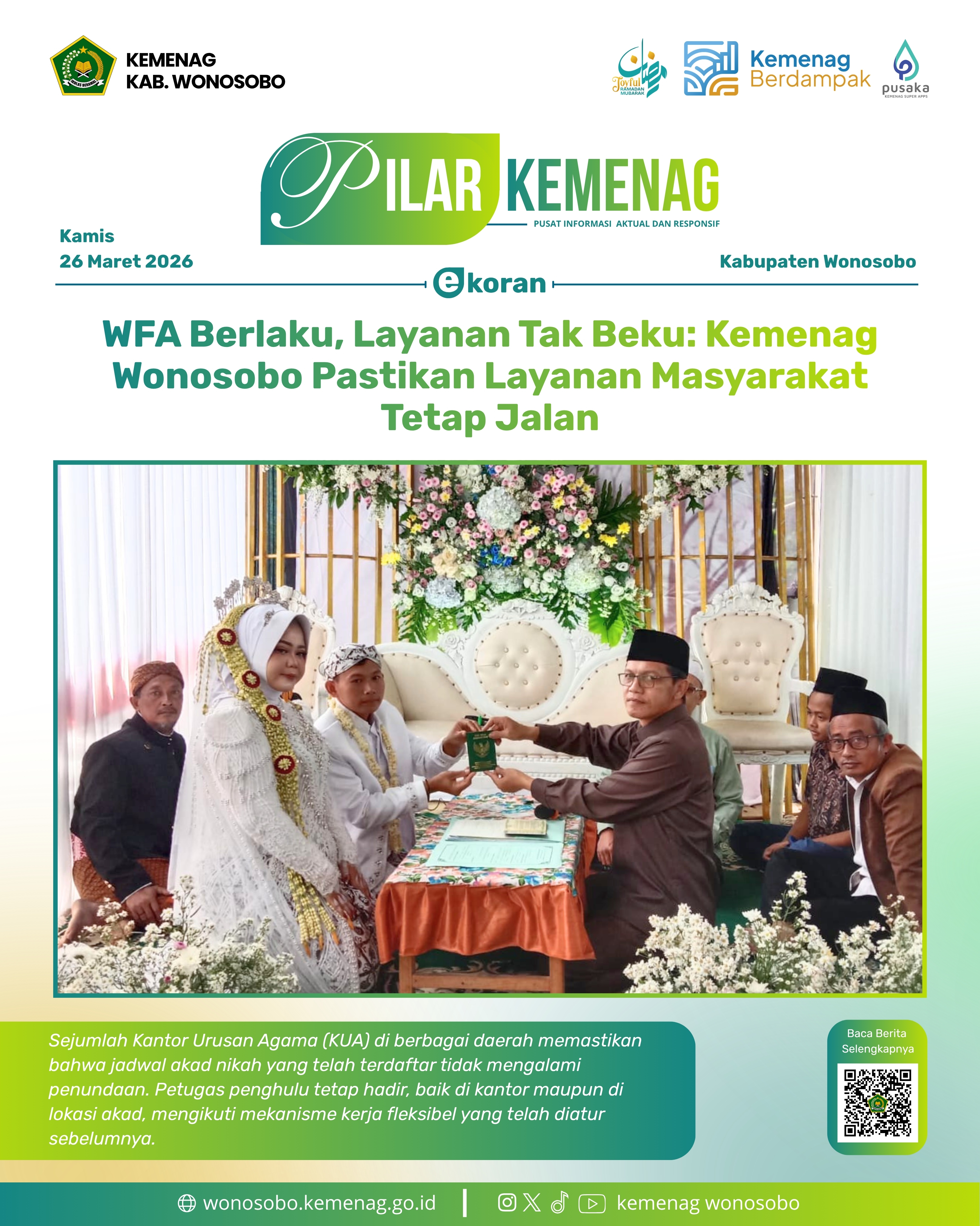 WFA Berlaku, Layanan Tak Beku: Kemenag Wonosobo Pastikan Layanan Masyarakat Tetap Jalan