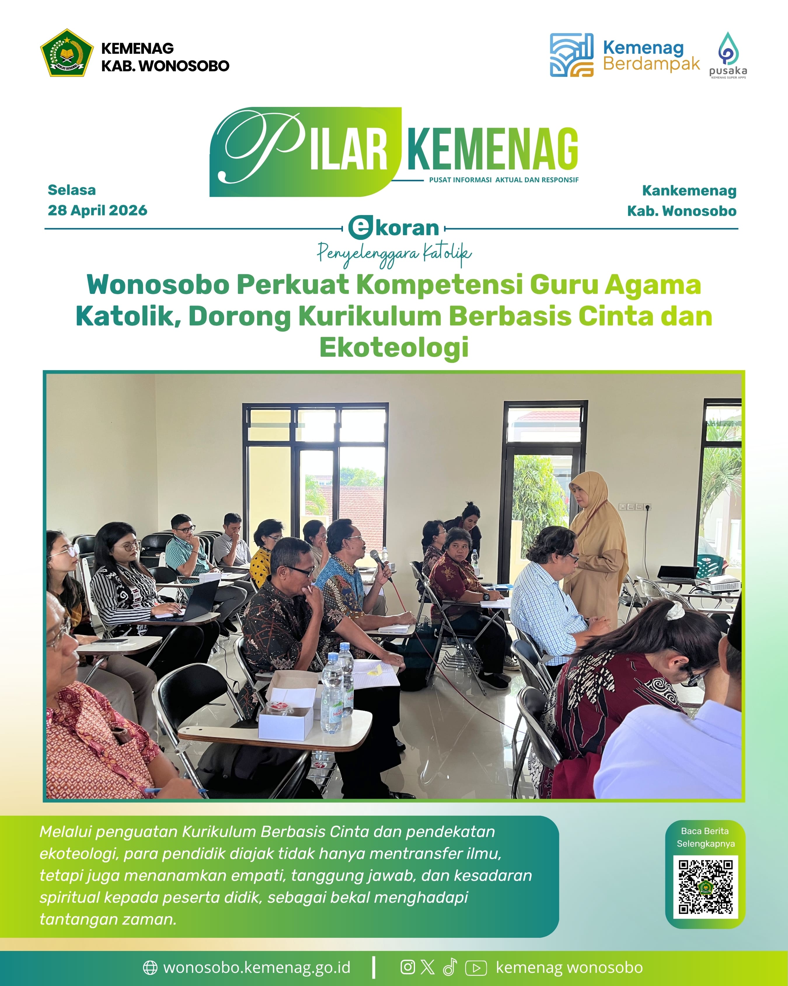 Wonosobo Perkuat Kompetensi Guru Agama Katolik, Dorong Kurikulum Berbasis Cinta dan Ekoteologi