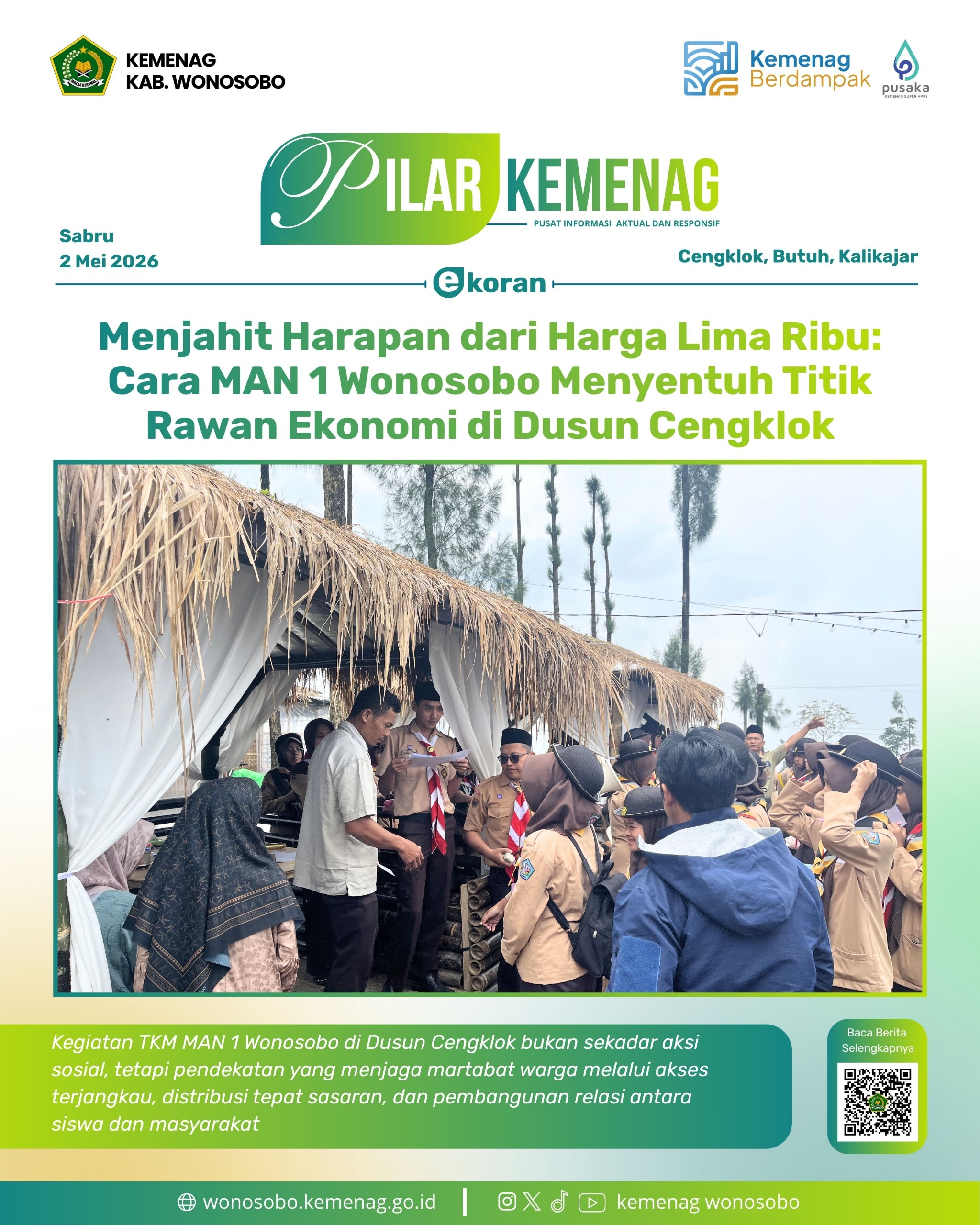 Menjahit Harapan dari Harga Lima Ribu: Cara MAN 1 Wonosobo Menyentuh Titik Rawan Ekonomi di Dusun Cengklok